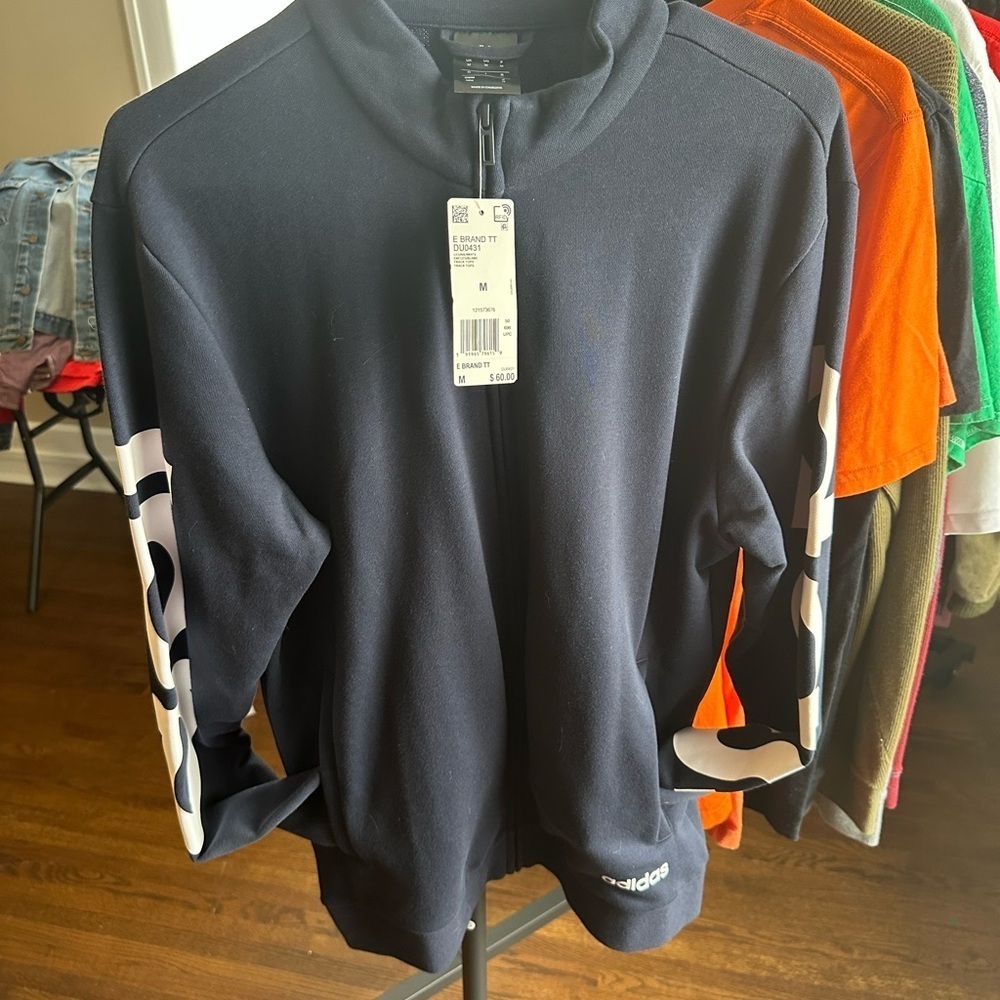 Adidas Men's Navy Full zip Sweater